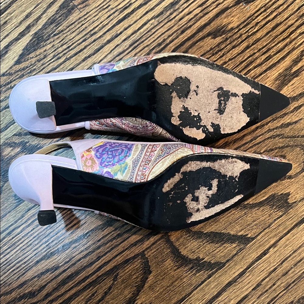 Stuart Weitzman Multicolor Embroidered Slingback … - image 3